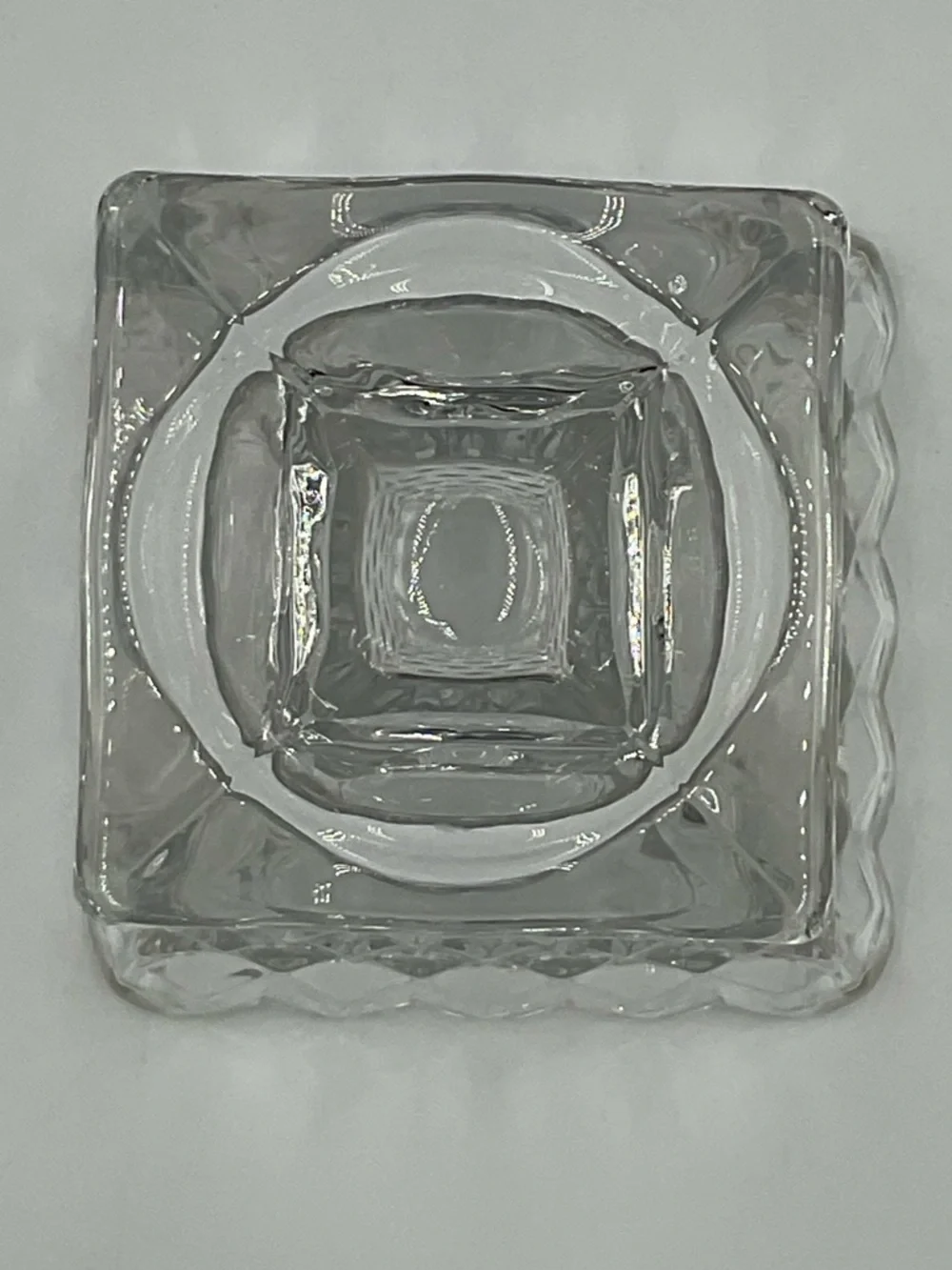 Vintage Fostoria American Clear Cubist Square Footed Vase